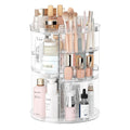 Rotating Makeup Organizer DIY Adjustable Layers Display Case with Brush Holder Perfume Tray Multi-Function Storage Cosmetic Case