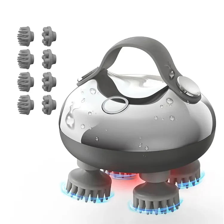 Custom Electric Smart Gold Scalp Massaging Brush Head Hair Scalp Massage Comb Massager Vibrating Machine for Hair Growth