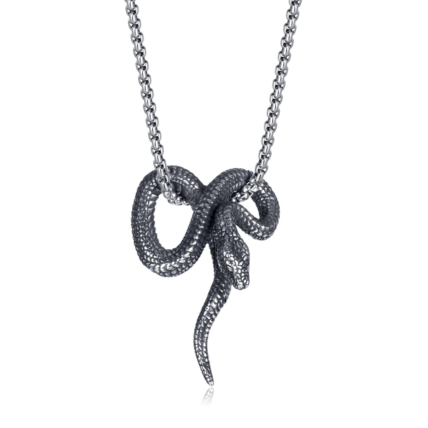 Hip Hop Mens Jewelry Stainless Steel Flexible Snake Pendant Necklace
