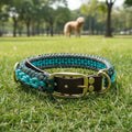 Luxury Customizable Dog Collar Adjustable Floral Ribbons Leather Strap Fashionable Polyester Personalized Luxury Paracord Leash