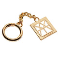 High Polished Luggage Plate Supplier Customized square logo Hollow Accessory Gold Keyrings for Bags