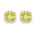 Luxury Cubic Zirconia Square Earrings Fine Jewelry 925 Sterling Silver Gold Plated Colorful Full Diamond for Weddings Parties