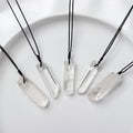 Natural Clear Quartz Hexagonal Column Crystal Pendant for Jewelry Making Natural Stone Pendant
