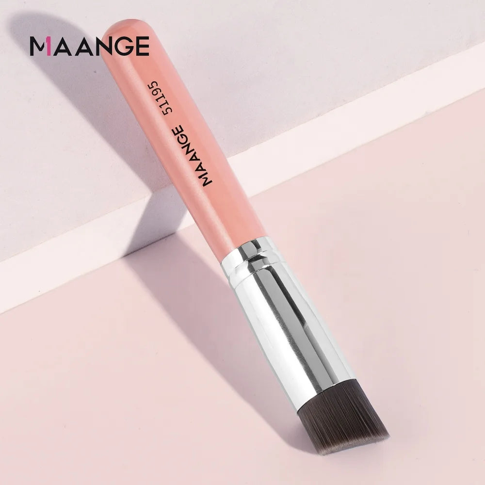 For MAANGE Factory Direct Price High Quality Single Mini Pink Foundation Brush Nylon Cosmetic Face Brush