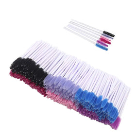 50pcs White Eyelash Brush Disposable Nylon White Mascara Wands Applocator Spoolers Eyelash Extension Makeup Tools