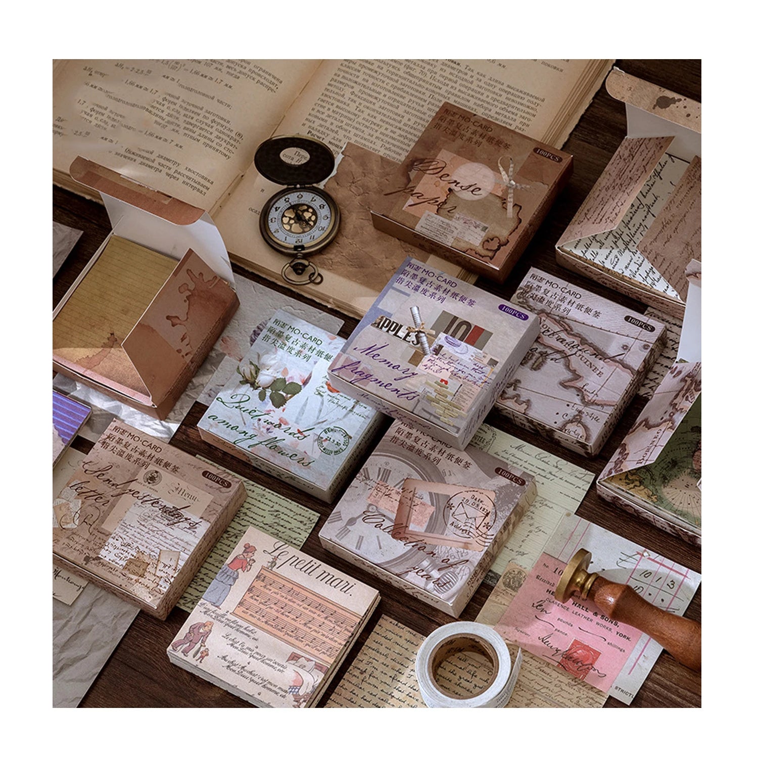 100 Pcs Vintage Journal DIY Scrapbook Paper Decorative Material Paper for Art Crafts Aesthetic Notebook Planner Kit Stationery