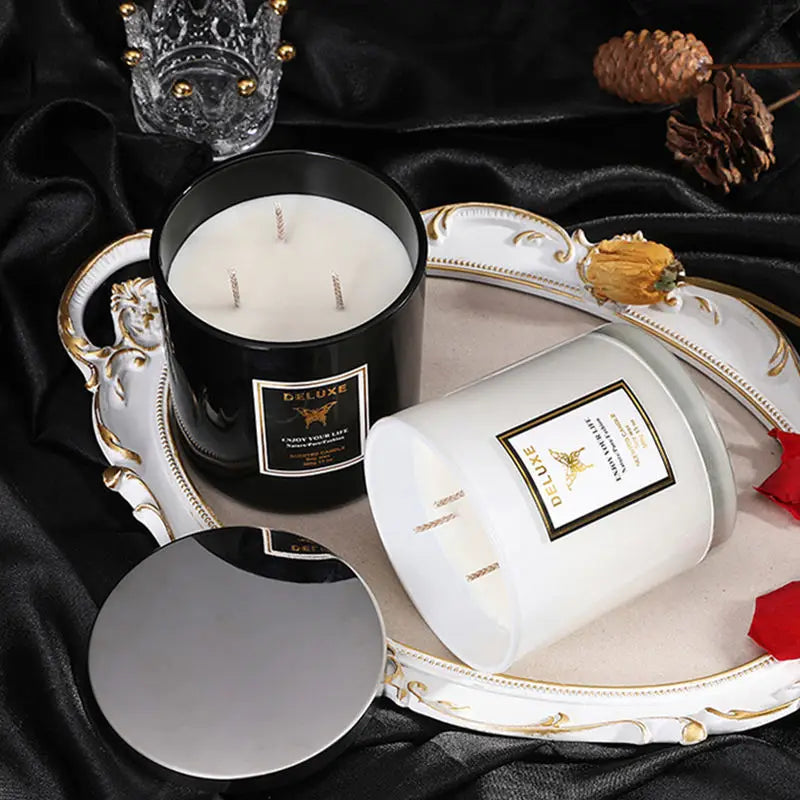 AIKUN Luxury Private Label 14oz Aroma Nature Soy Wax Scented Candle Glass Cup Big Size Aromatherapy Candles