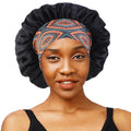 Medium Size Night Cap African Pattern Printed Women Sleep Bonnet With Elastic Wide Band Sleep Cap Satin Bonnet
