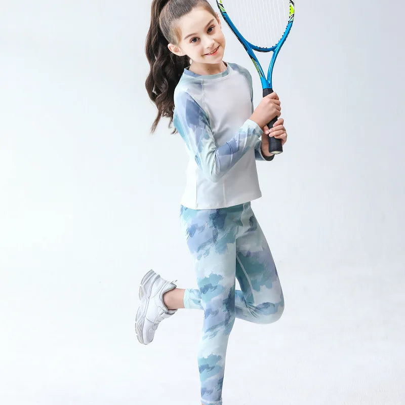 Custom Sports Wear Long Sleeve  Tennis Wear Set Kids Children Sportswear Quick-drying Tennis Wear