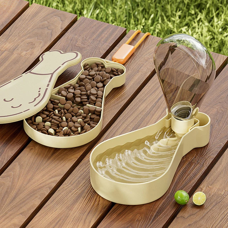 Juice Pet Manufacturer Outdoor Portable Dog Water Bottle Dog Slow Feeder Drumstick Shape 2 in 1 Dog Bottle