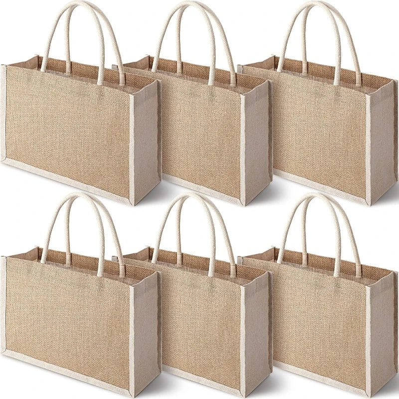 Customized Recyclable Eco-Friendly Washable Gift Wedding Bag Burlap Jute Tote Bags With Printed Logo
