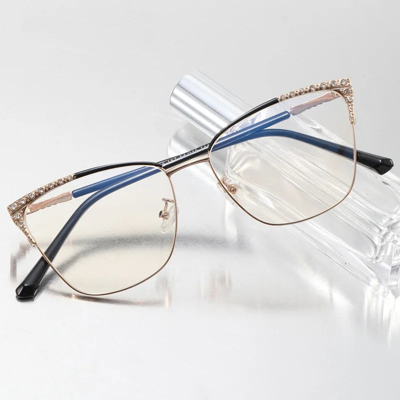 New Cat Eye Optical Computer Blue Light Blocking Optical Glasses Frames Retro Anti Blue Ray Luxury Fashion Eyeglasses for Women