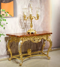 Italian Classic Retro Luxury Porch Console Table Golden Copper for Dining Entry Living Room Hotels Home Furniture