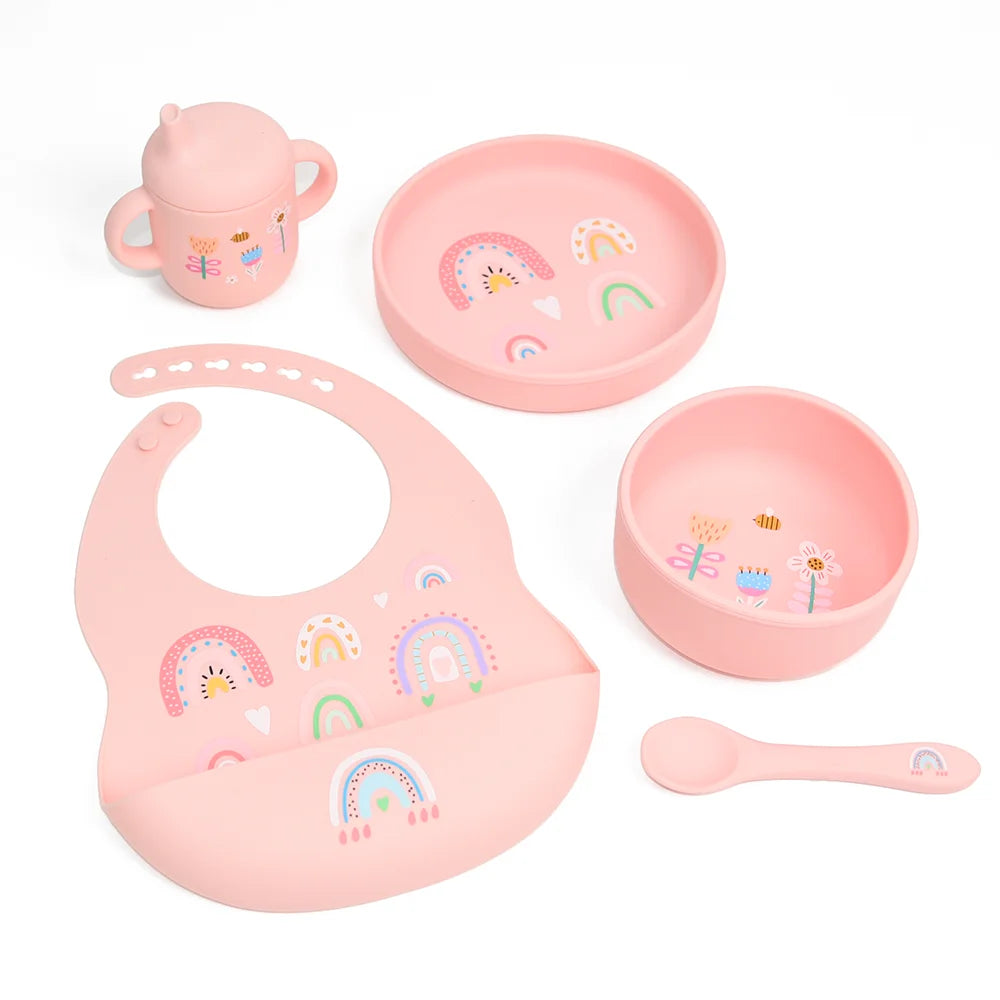 New Arrival Eco-Friendly Disposable Silicone Baby Feeding Bowl Set with Suction Cups & Customized Options