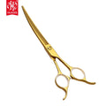 AR-70JSQ  Grooming Pet Shear 7 Inch Curved Scissors Gold Curved Shears for Cat and Small Dog Shears 440C Trimming Cutter