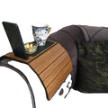 Large Foldable & Flexible Couch Armrest Tray with Phone Holder Bamboo Function Table Couch Arm Table Natural