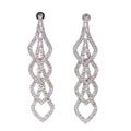 Gorgeous Bridal Rhinestone Chandelier Earrings for Women Long Wedding Posts