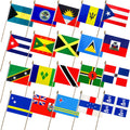 Promotional Custom Caribbean Flags 100% Polyester Small Hand Flags in Sizes 14x21cm & 20x30cm for Outdoor Waving  Flags