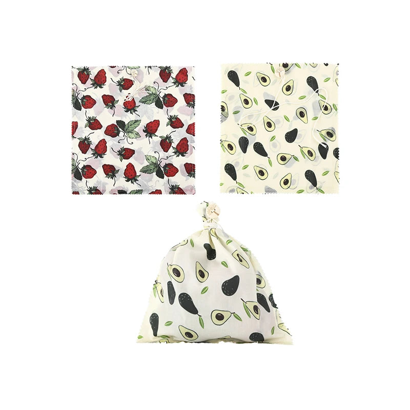 Eco Friendly Reusable Bees Wax Wrap Bag Food Grade Beeswax Food Storage