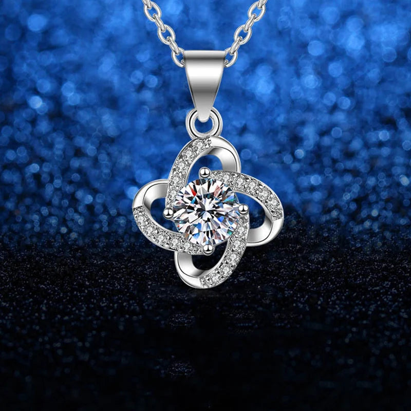 Fashion Women Necklaces Silver Plated Cubic Zirconia Pendant Gemini Necklace Minimalist Clavicle Chain Collana Donna in Argento