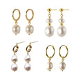 Hot Sale Ins Baroque Freshwater Pearl Stud Earrings Simple 925 Silver Drop Design for Wedding Bridal Party Fashion Jewelry Gift