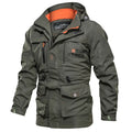 Spring New American  Men Loose Windproof Sports Cargo Jacket Casual Hooded Hardshell Jacket