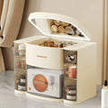 OWNSWING Makeup Organizer Storage Box Beauty Storage Vanity Case with Mirror Large Cosmetics Display Case