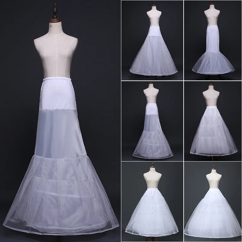 Wholesale Bridal Wedding Dress Tutu Skirt Hoop Petticoat New Half Waist Petticoat 3 Hoops Stock Promotion Half Waist Petticoat