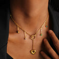 New Arrival Zircon Jewelry 18K Gold Plated Waterproof Stainless Steel Heart Pendant Necklace for Women
