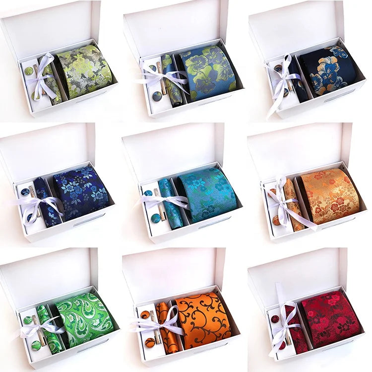 New Style New Design Luxury Conjunto Gravata Necktie Set Mens Necktie Gift Tie Set Necktie Set