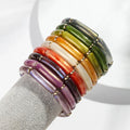 2025 Wholesale Designer Bangles Creative Pearl Color Bamboo Bead Romantic Bracelet 3 Pcs/set Acrylic Elastic Bracelet for Women