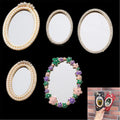 Mixed Flower Pearl Pink Oval Glass Mirror Bling 3D DIY Mobile Cell Phone Case Decor Accessory