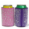 Pink Insulated Bling Rhinestone Neoprene Beer Cooler Sleeve for Women