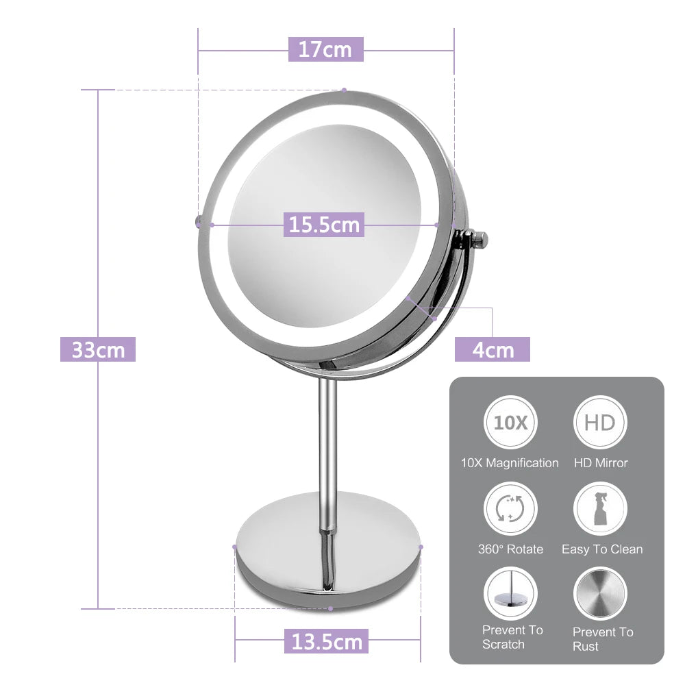 Wholesale Double Sided Mirror Salon Make up Mirror Custom Led Makeup Mirror With Led Light