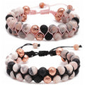 Fashion Yoga Energy Lava Volcanic Stone Bead Bracelet Women's and Men's Natural Colorful Stone Bracelet Wholesale
