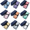 Luxury Quality Necktie Gift Box Set for Man Striped Ties Pocket Square Cufflinks for Party Wedding Groom Neckties Hanky Suits