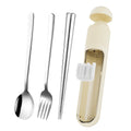 New Arrival 18/10 Mirror Polished Stainless Steel Cutlery Set Portable Travel Spoon Chopsticks with Floss