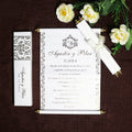 Luxury Elegant Custom Foil Scroll Wedding Invitations With Box and Ribbon for Wedding/Party