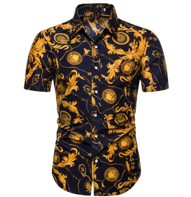 Custom Design Hawaii Casual Shirts Short Sleeve Breathable Polyester/Cotton Print Summer Beach Wear for Men