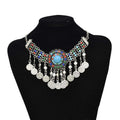Bohemian Vintage Acrylic Bead Stone Neck Chain Necklace Women India Gypsy Boho Ethnic Jewelry