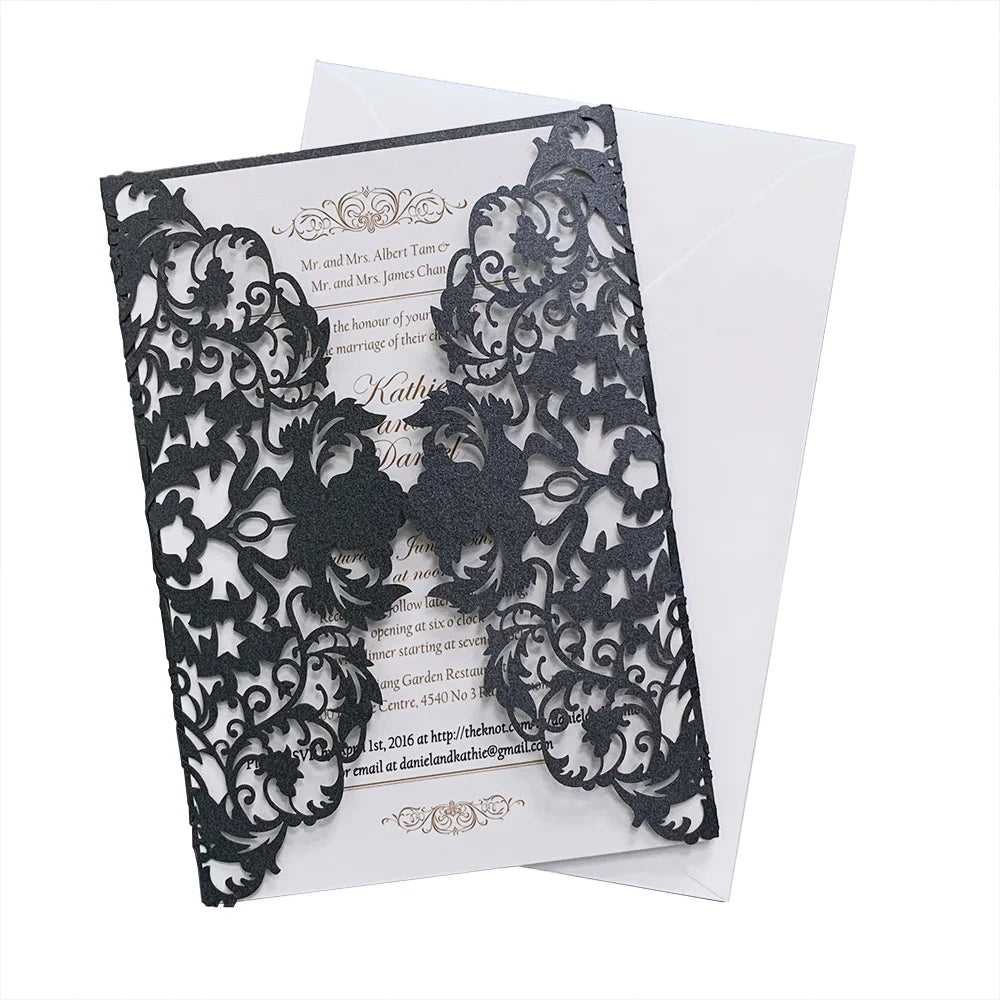 Elegant Cheap Wedding Invitations Laser Cut Card