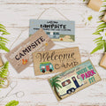 Putuo Decor Camping Wooden Sign Hanging Wall Sign RV Wood Plaque with Hole Campsite Decor