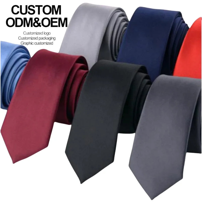 Wholesale Classic Popular Plain Ties Men Custom Polyester Woven Solid Color Neckties