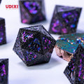 Udixi Polyhedral Custom logo Rpg Dungeons and Dragons Metal Dice Game Set Purple