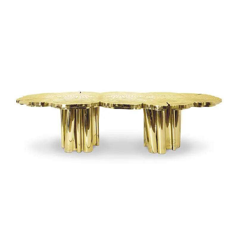 Stainless Steel Table Light Luxury Stainless Steel Table Modern Creative Shaped Dining Table