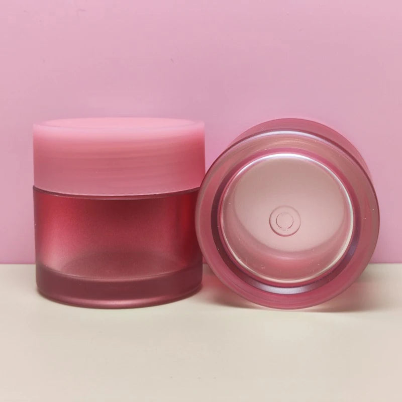 100g 150g 200g Acrylic Frosted Jar Green pink Silver Cover Cream Matte Jar Lotion Cosmetic Packaging Bottle Customized Logo Can
