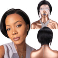lace frontal short human hair short cut side part peruvian natural hair wig