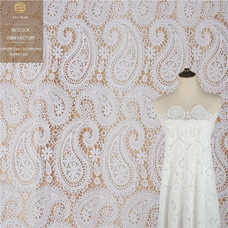 High Quality Milk Silk Embroidered Guipure Lace Fabric Traditional African Lace for Garments and Decorations Wholesale