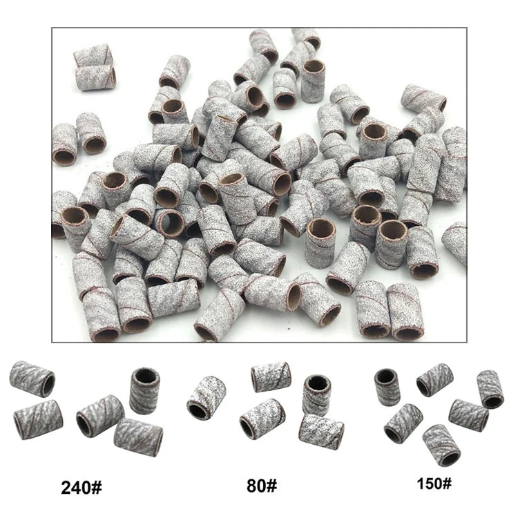 Hot Sale Art Diamond 120 Gray Sanding Bands Gel Polish Remover zebra Sandpaper Loop Sanding Bands zebra for Nail Drill Bits