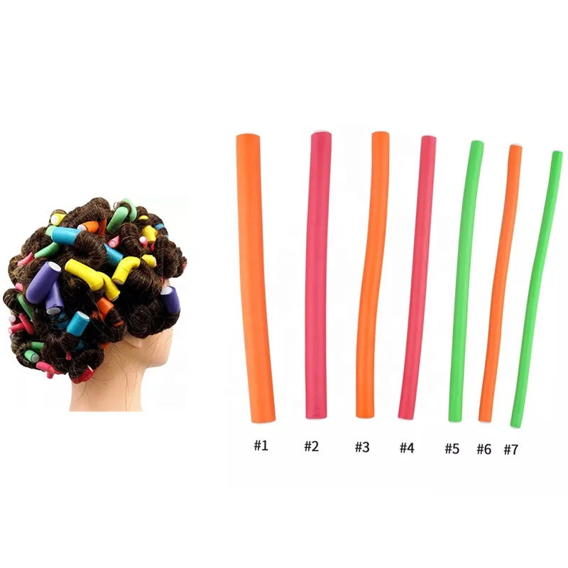 Flexi 10pcs Sponge Cold Hair Curling Rods Scalp Massage Brush DIY Rollers Styling Tools 3 Colors Home Use OEM Support Wholesale